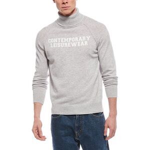 Eleventy Mens  Cashmere Turtleneck Sweater, Gray